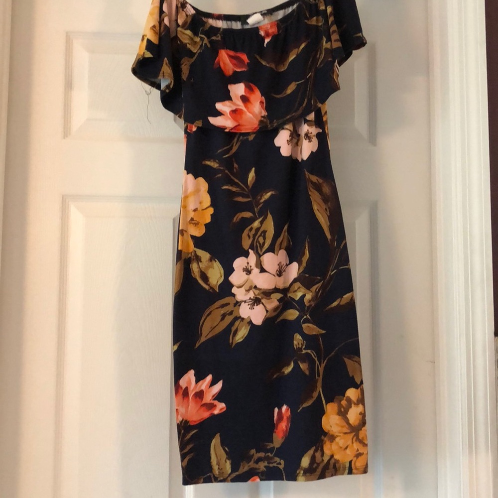 Off the Shoulder Floral Mini Dress